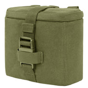 Funda para prismáticos verde con MOLLE y dos anillas en D, dimensiones aprox. 15 x 15 x 8 cm