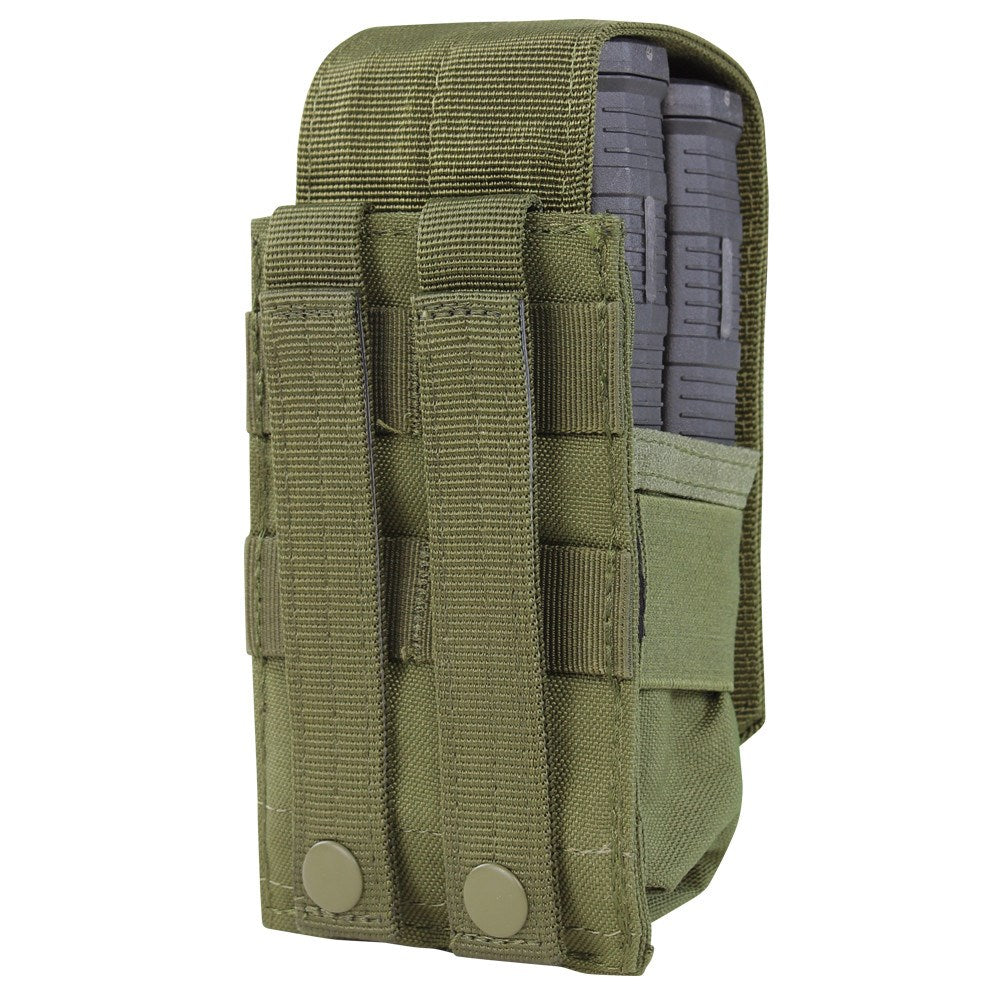 Funda para 2 cargadores M14 Gen. II en verde, cierre de velcro y correas MOLLE