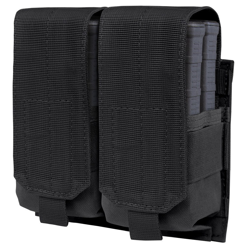 Funda doble para 4 cargadores M14 Gen. II en verde, con solapa y cierre de velcro