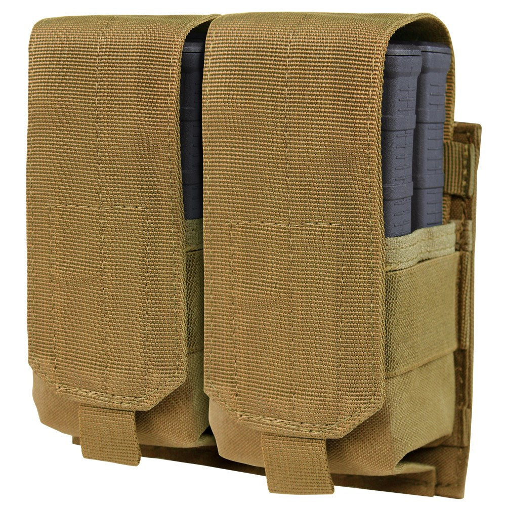 Funda doble para 4 cargadores M14 Gen. II en verde, con solapa y cierre de velcro