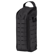 Funda FIELD para botella negra, acolchada y cubierta con cinta PALS/MOLLE troquelada por láser