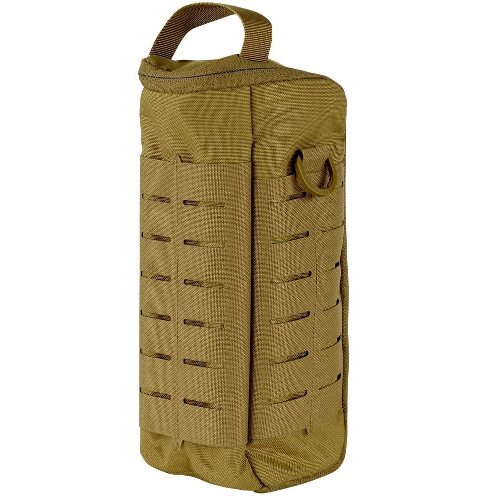 Funda FIELD para botella negra, acolchada y cubierta con cinta PALS/MOLLE troquelada por láser