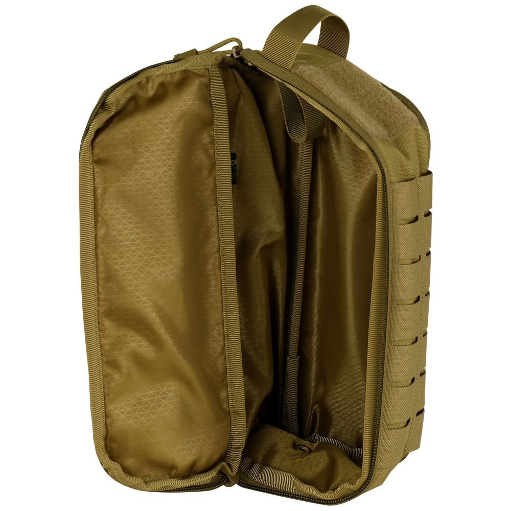 Funda FIELD para botella negra, acolchada y cubierta con cinta PALS/MOLLE troquelada por láser