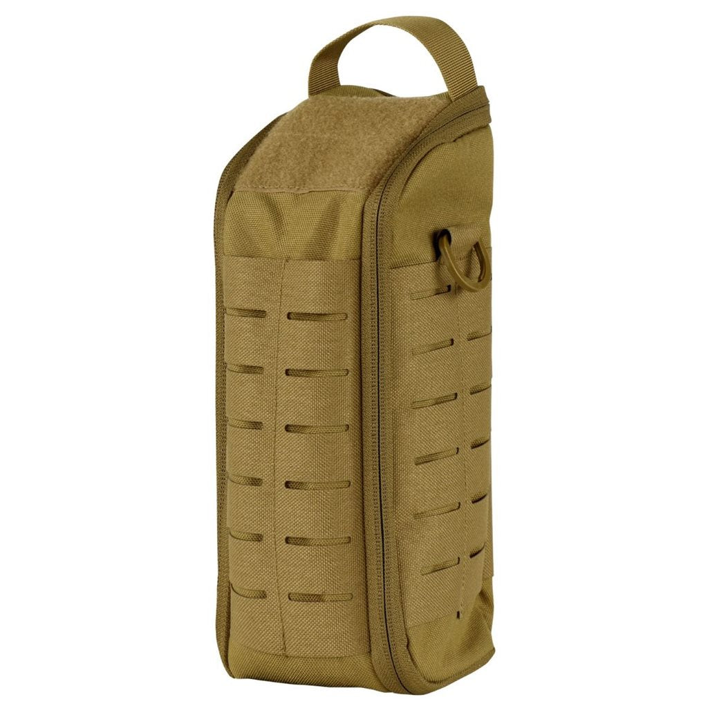 Funda FIELD para botella negra, acolchada y cubierta con cinta PALS/MOLLE troquelada por láser