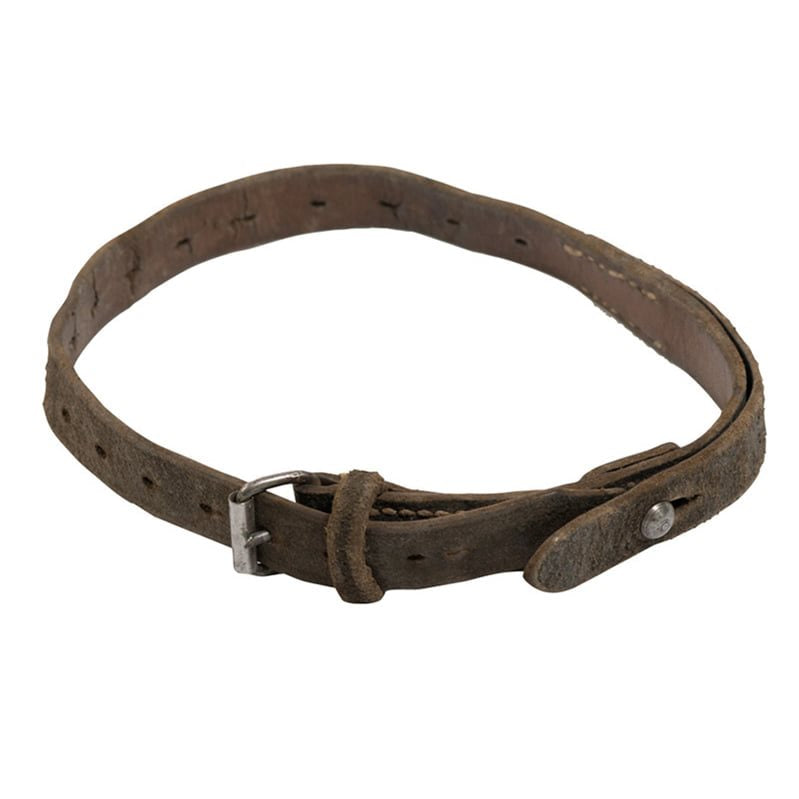 Correa de cuero negra original usada para uniforme WH/BGS/NVA/CZ