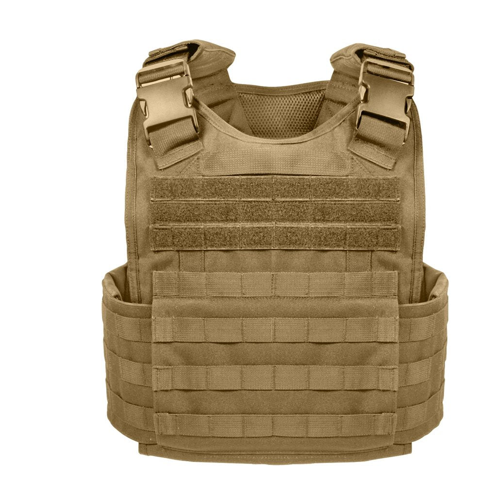 Chaleco MOLLE portaplacas COYOTE extragrande con bolsillos para placas balísticas