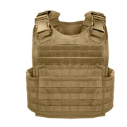 Chaleco MOLLE portaplacas COYOTE extragrande con bolsillos para placas balísticas