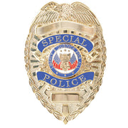 Insignia DELUXE SPECIAL POLICE dorada, aprox. 7,9 x 5,7 cm