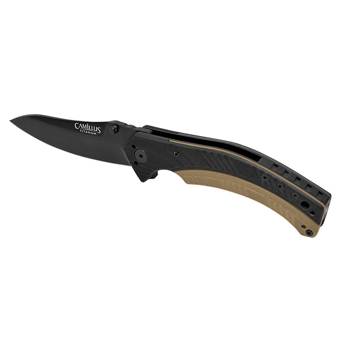 Navaja plegable SCORN con hoja lisa de 83 mm, acero AUS-8 y mango G10