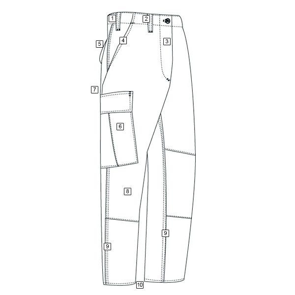 Pantalones USMC MARPAT (Digital Desert) vista frontal con bolsillos