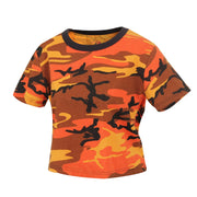 Camiseta crop corta mujer camuflaje 60% algodon 40% poliester
