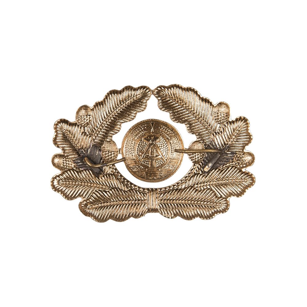 Insignia dorada de gorra NVA para oficiales, aprox. 6x4 cm, kokarda 2 cm