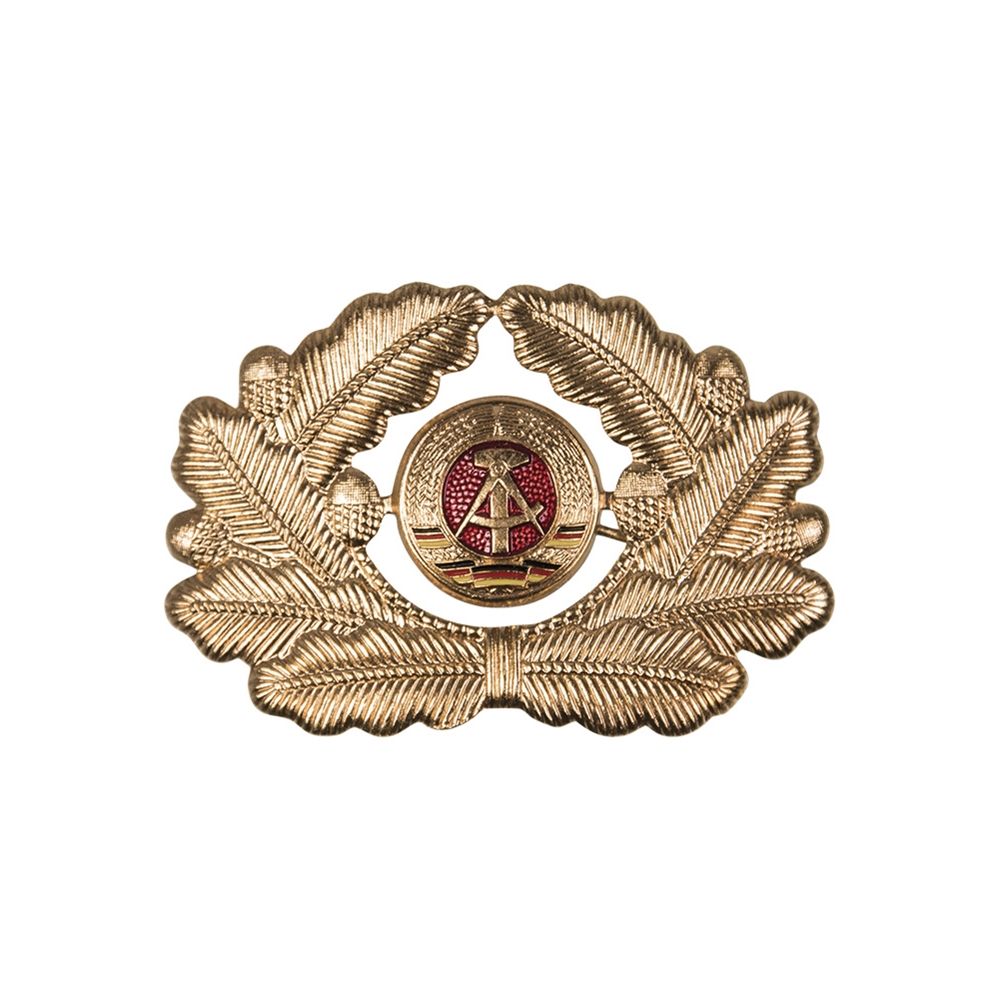 Insignia dorada de gorra NVA para oficiales, aprox. 6x4 cm, kokarda 2 cm