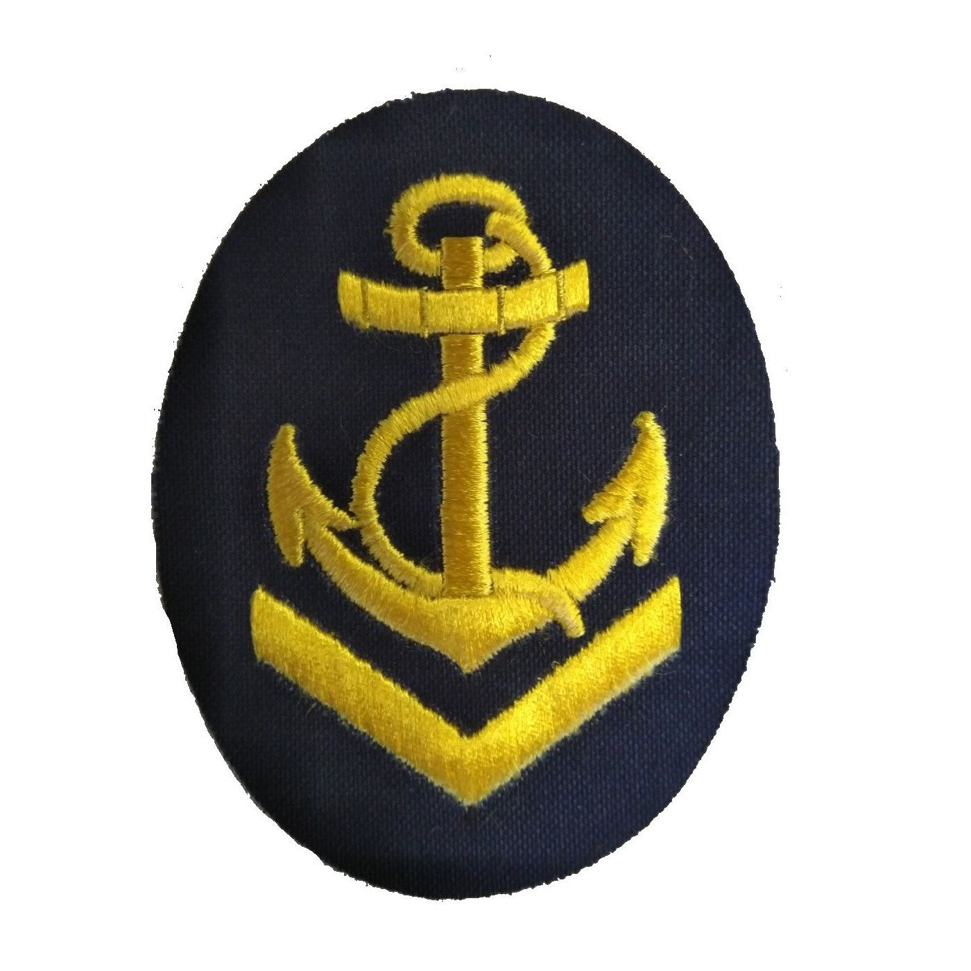 Parche naval NVA Oberbootsmannsmaat oval con ancla y cabo, 7 x 9 cm