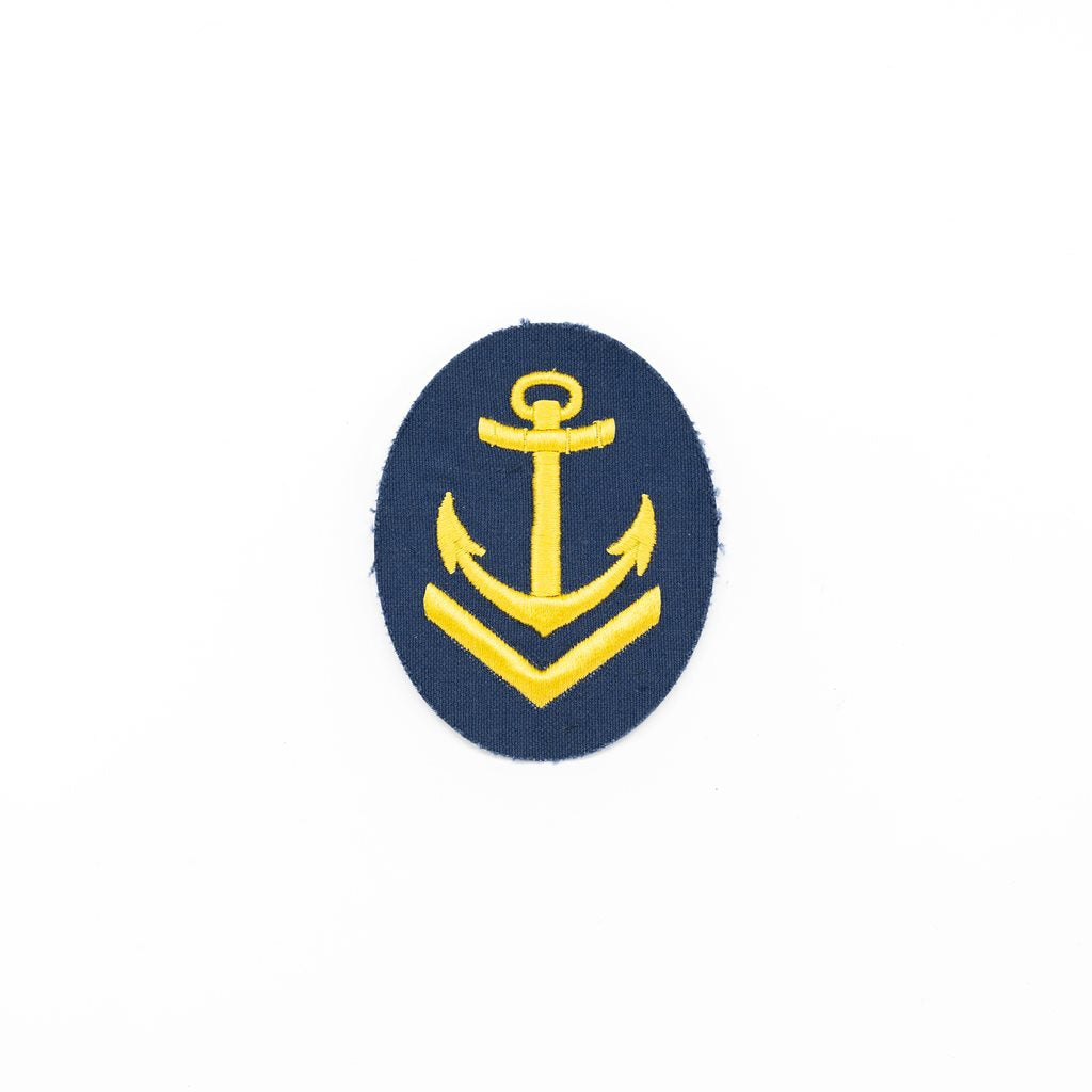 Parche naval NVA Obermaat oval con ancla y V, 7 x 9 cm