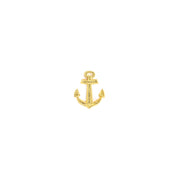 Insignia metálica dorada en forma de ancla 2,4 x 1,9 cm