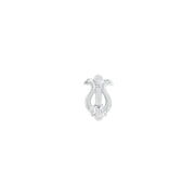 Insignia metálica en forma de arpa plateada, aprox. 2,7 x 1,7 cm