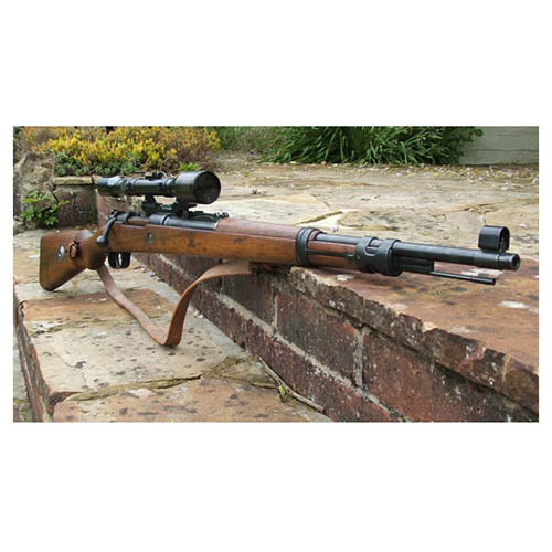 Correa de cuero marrón para rifle Mauser 98k (repro)