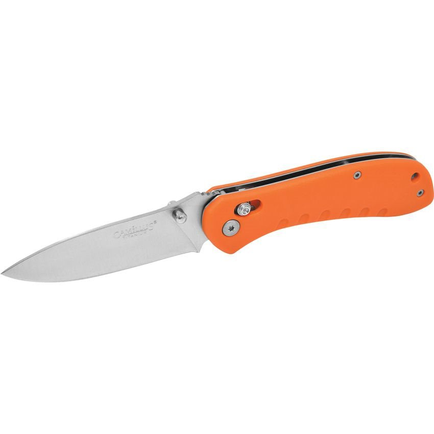 Cuchillo plegable ROVAX CUDA naranja con hoja lisa de acero inoxidable 420 (54 HRC)