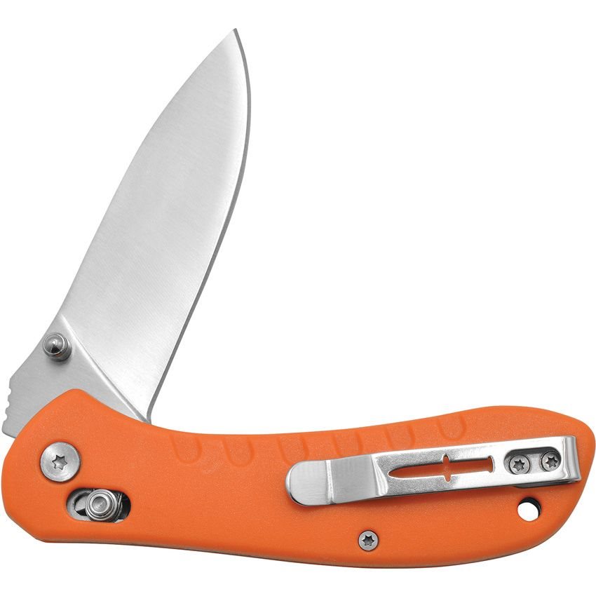 Cuchillo plegable ROVAX CUDA naranja con hoja lisa de acero inoxidable 420 (54 HRC)
