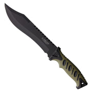 Machete INDULGE compacto con hoja negra recubierta de titanio y sierra