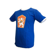 Camiseta retro azul claro con gran emblema estatal ČSSR en el pecho
