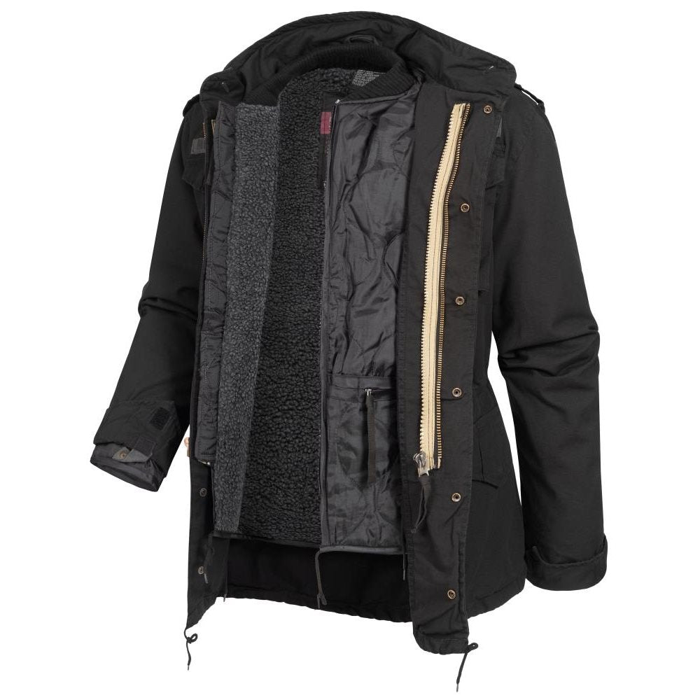 Chaqueta US M65 Regiment negra con forro, vista frontal