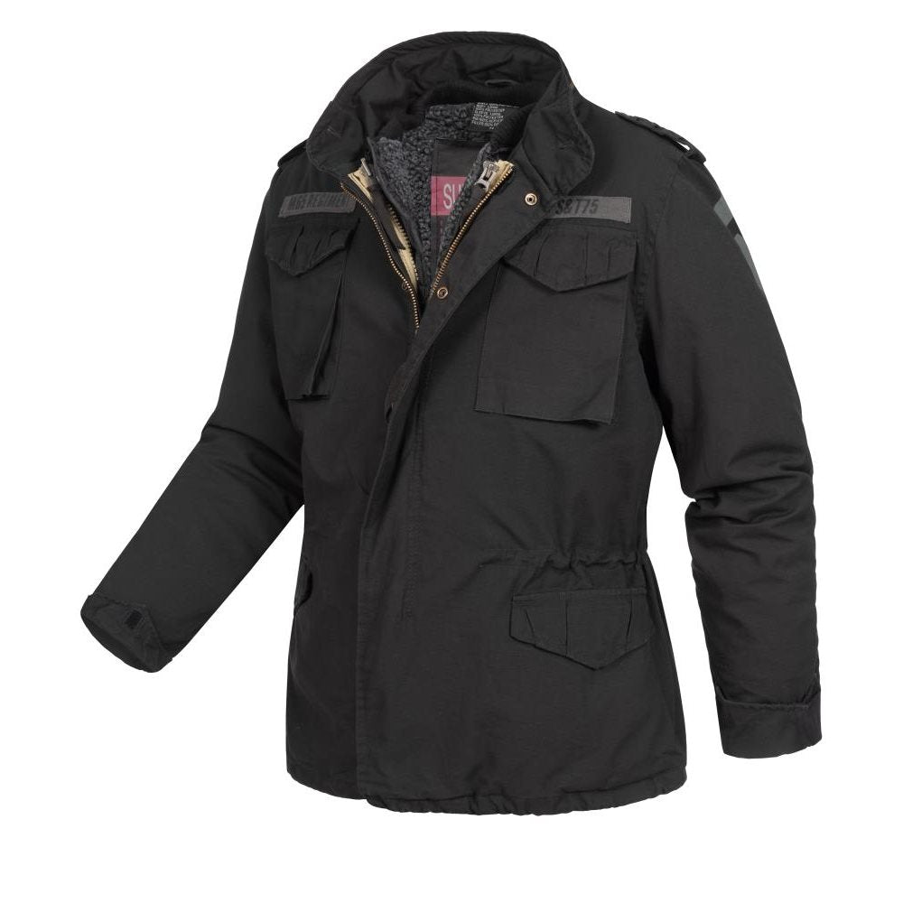 Chaqueta US M65 Regiment negra con forro, vista frontal