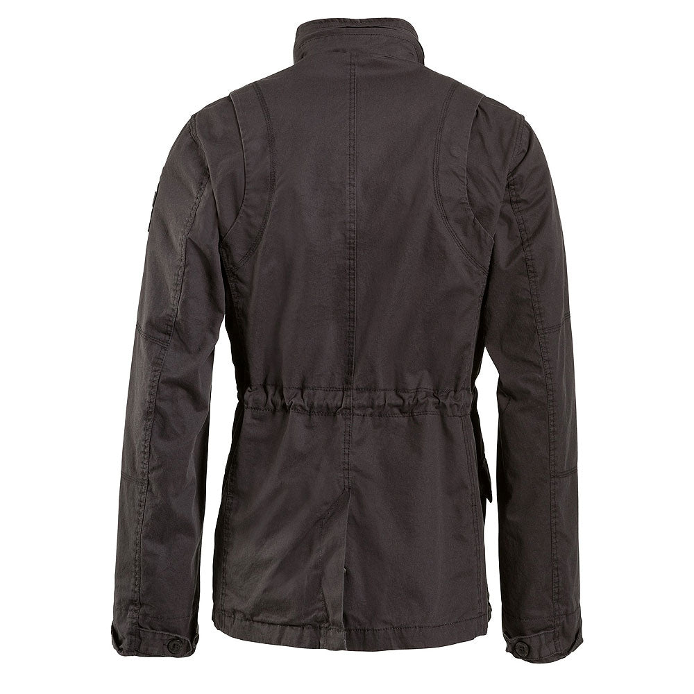 Chaqueta Delta Britannia negra con capucha, seis bolsillos, puños ajustables y cintura regulable - Surplus