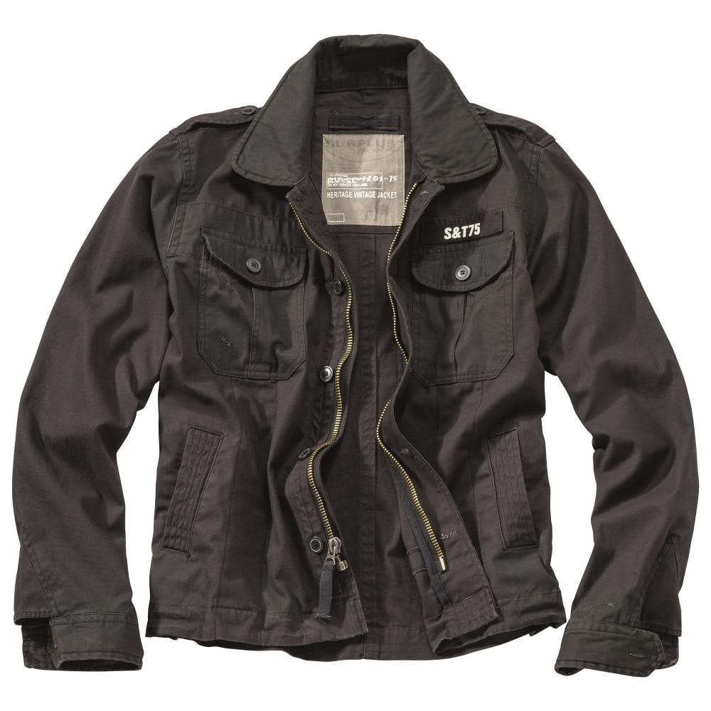 Chaqueta ligera HERITAGE negra con bolsillos de solapa