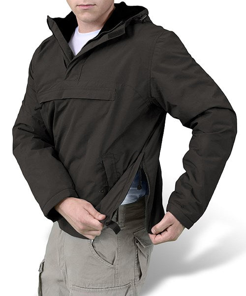 Bunda WINDBREAKER ŠEDÁ, chaqueta cortavientos gris con forro polar fijo y cremallera cubierta