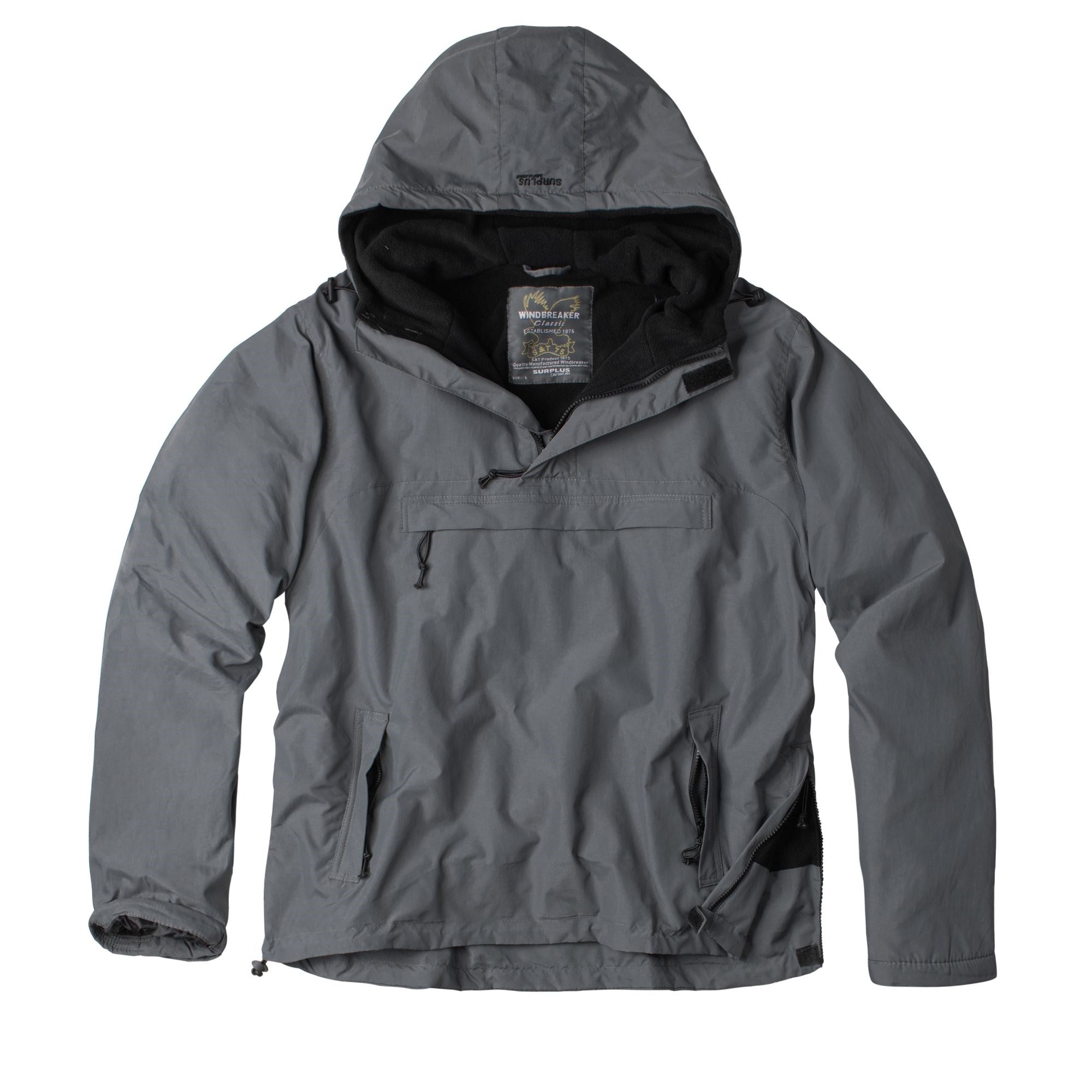 Chaqueta Windbreaker gris, vista frontal