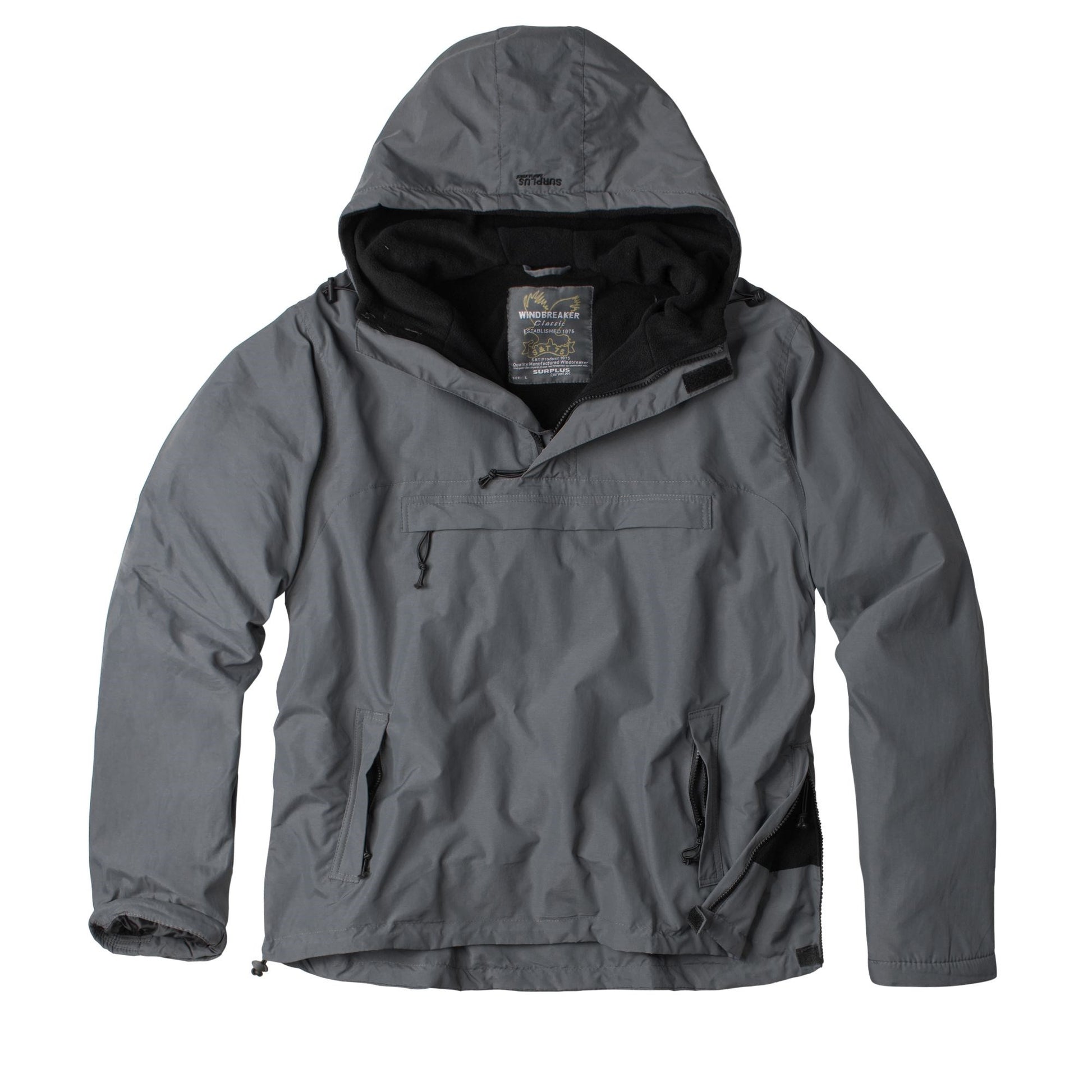 Chaqueta Windbreaker gris, vista frontal