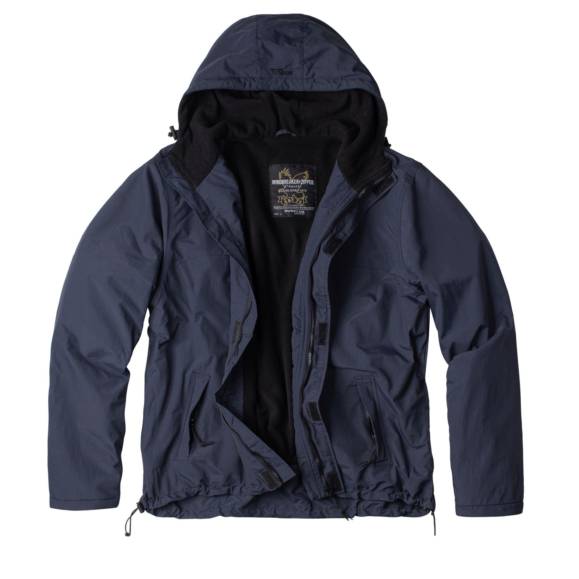 Chaqueta cortavientos WINDBREAKER ZIPPER Navy con forro polar y cremallera frontal