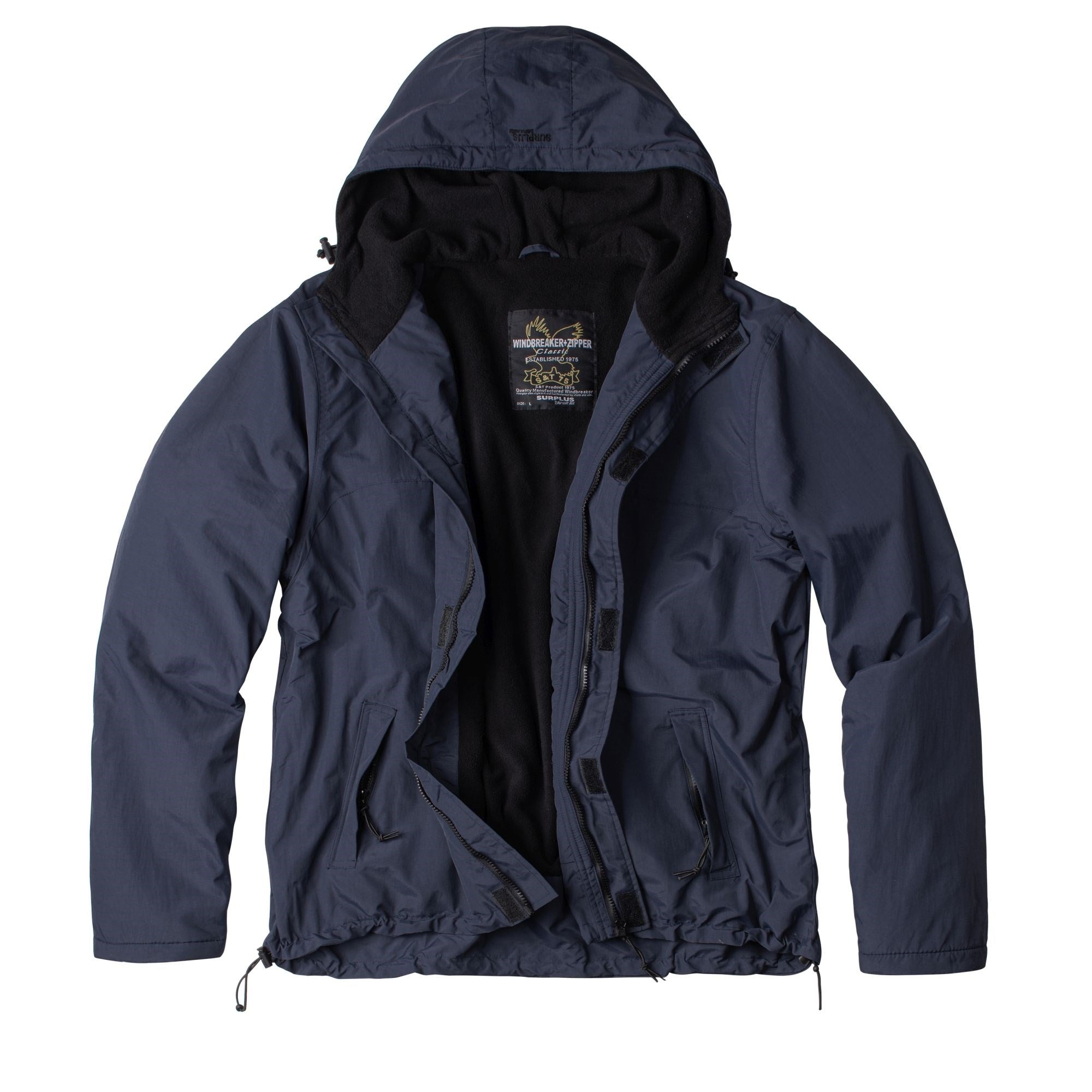 Chaqueta cortavientos WINDBREAKER ZIPPER Navy con forro polar y cremallera frontal