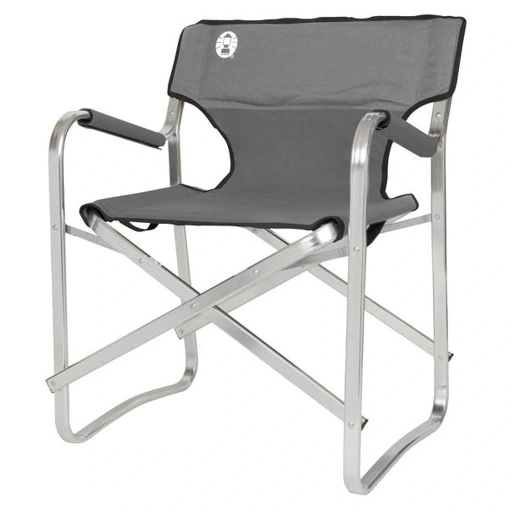 Silla de camping plegable DECK de aluminio con reposabrazos y base ancha