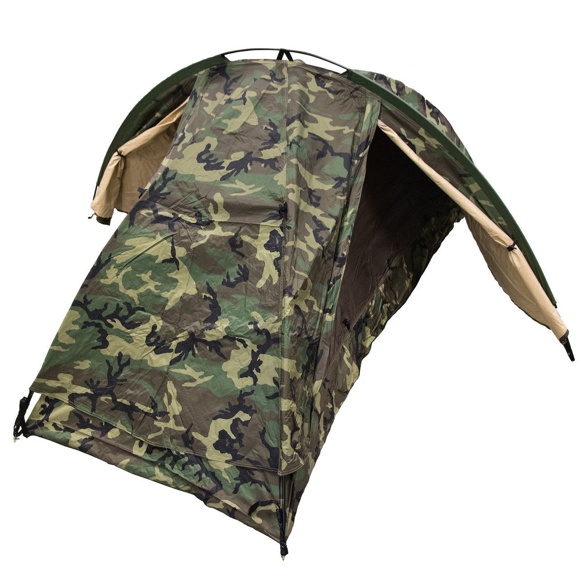 Tienda militar TCOP EUREKA para 1 persona, camuflaje WOODLAND (usada)
