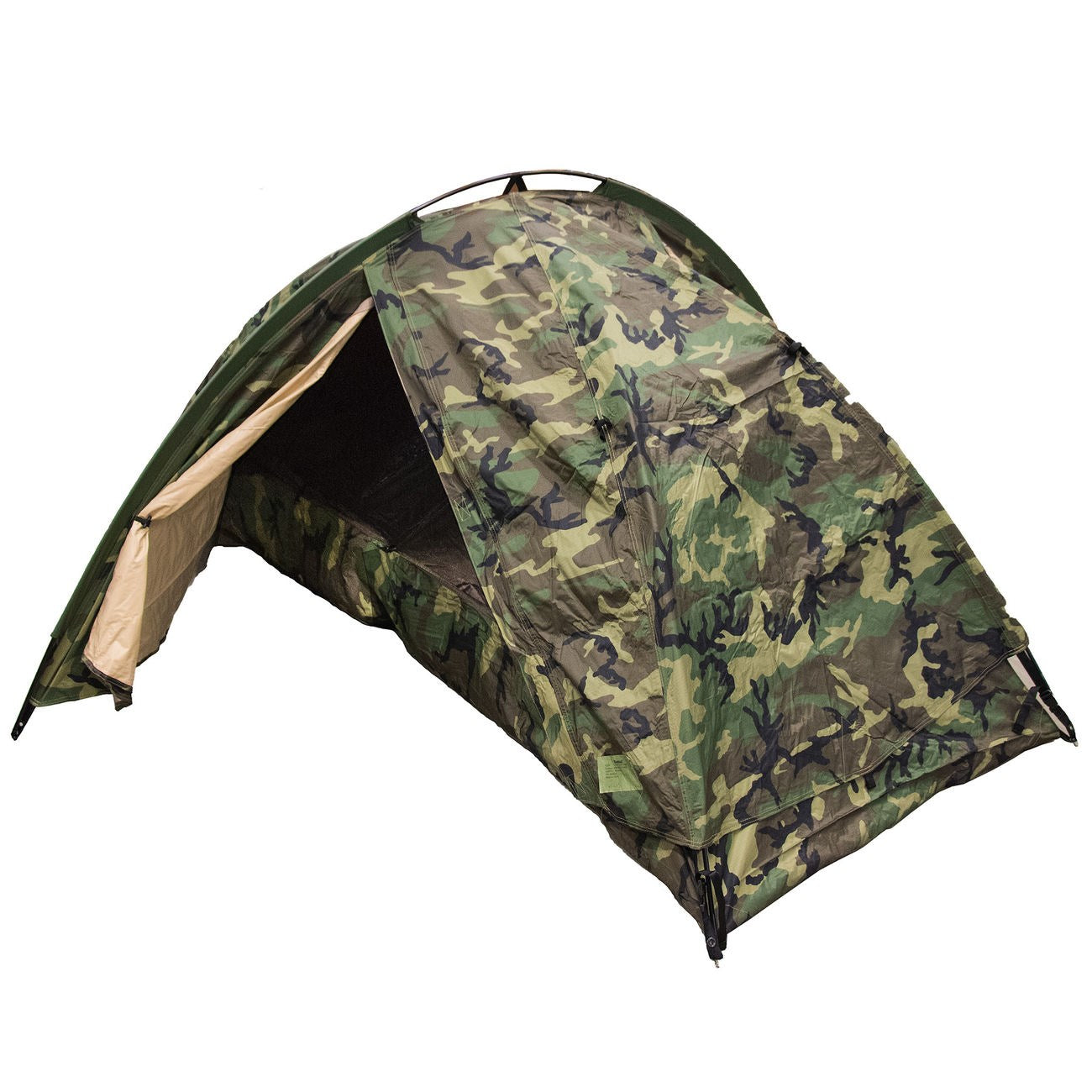 Tienda militar TCOP EUREKA para 1 persona, camuflaje WOODLAND (usada)