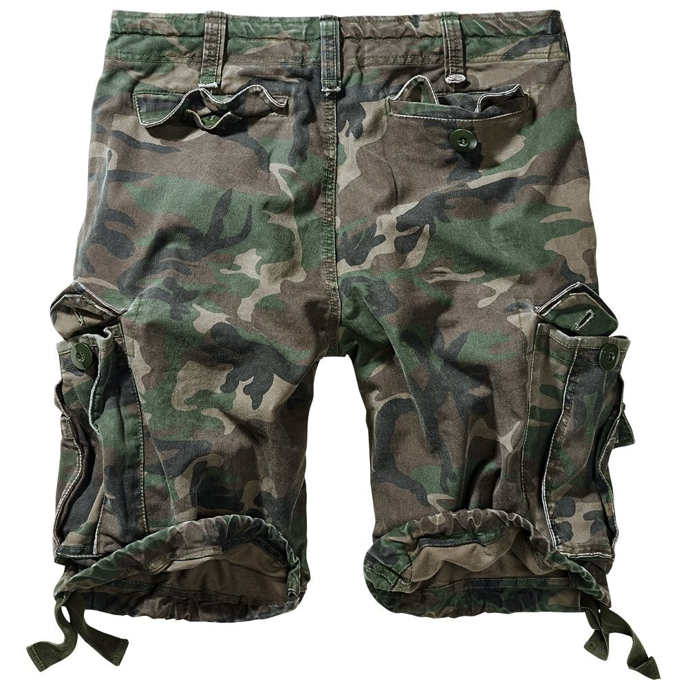 Shorts Brandit Trooper Vintage Woodland: cargo estilo vintage, material resistente y duradero