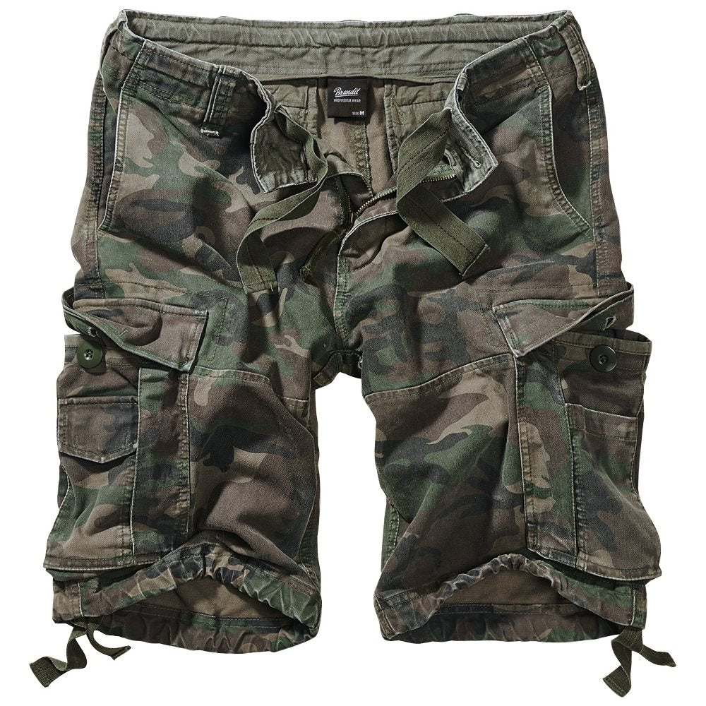 Shorts Brandit Trooper Vintage Woodland: cargo estilo vintage, material resistente y duradero