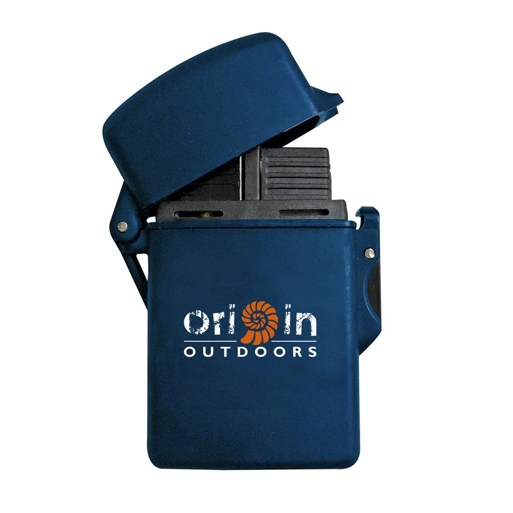 Encendedor a chorro STORM negro, impermeable, superficie gomosa, llama hasta 1.300 °C