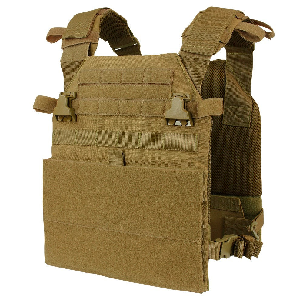Chaleco VANQUISH portaplacas verde con sistema VAS, PALS/MOLLE y paneles velcro