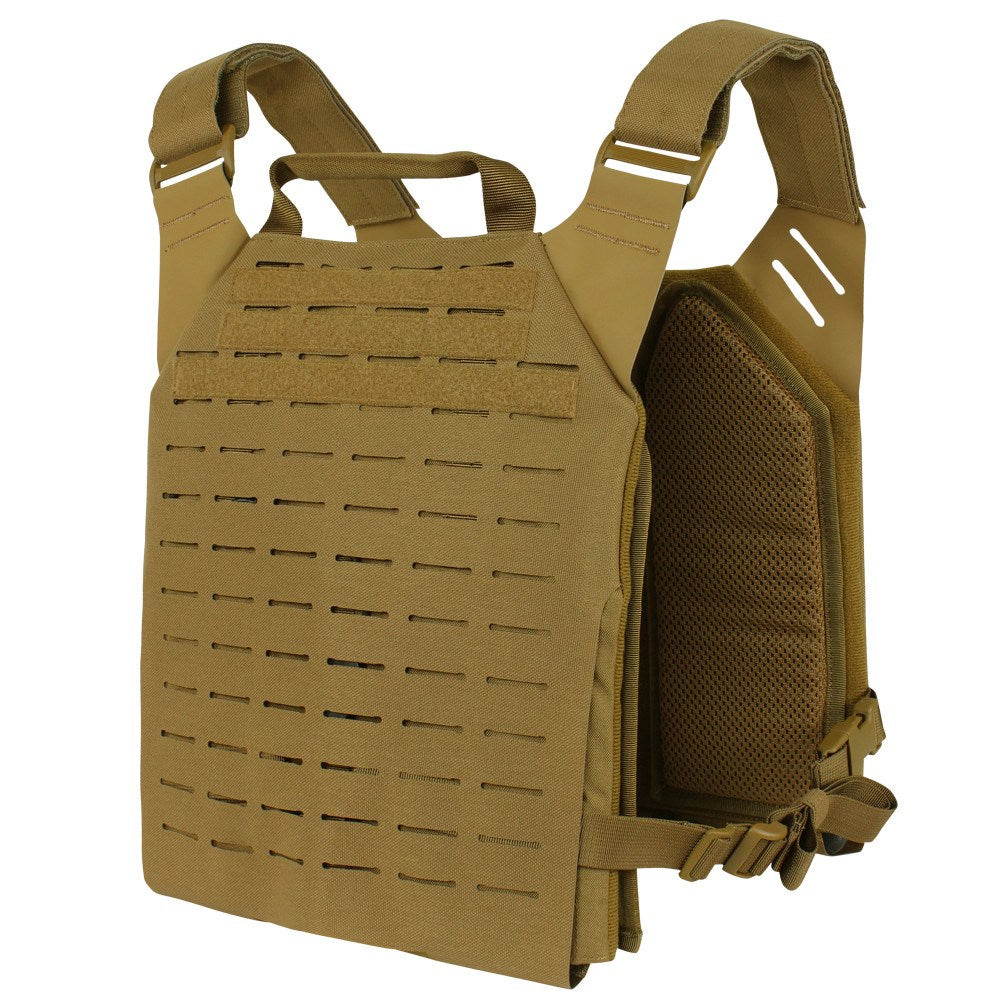 Vesta LCS Vanquish negra, portaplacas de Cordura compatible con placas SAPI L y M