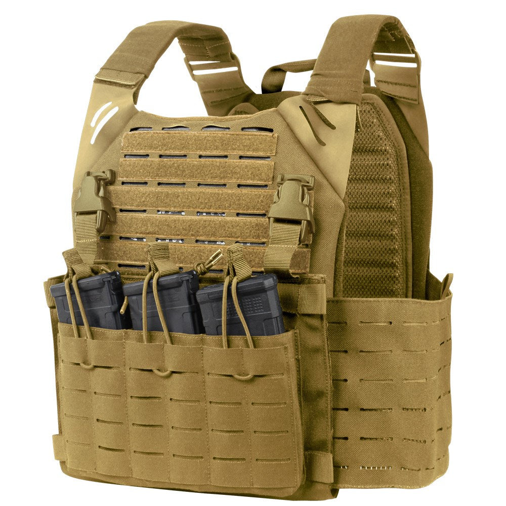 Vesta LCS Vanquish negra, portaplacas de Cordura compatible con placas SAPI L y M