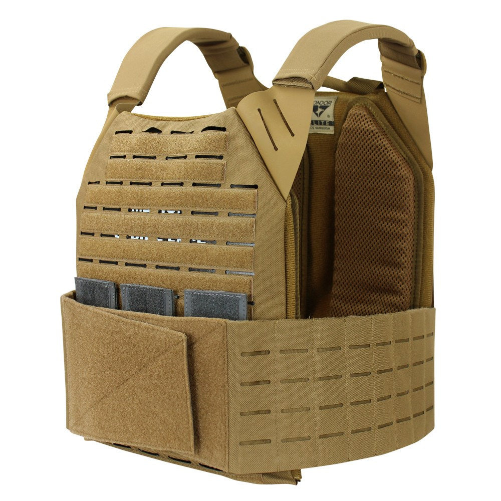 Vesta LCS Vanquish negra, portaplacas de Cordura compatible con placas SAPI L y M