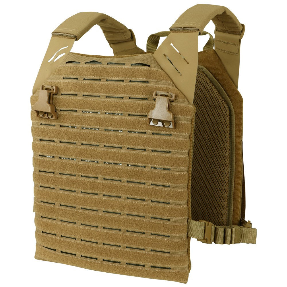Vesta LCS Vanquish negra, portaplacas de Cordura compatible con placas SAPI L y M