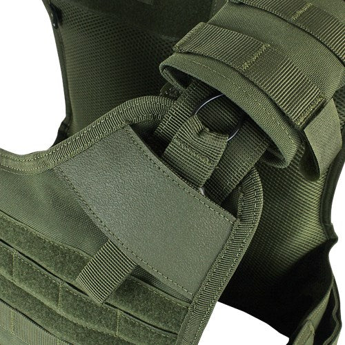 Chaleco Enforcer portaplacas verde de nylon con sistema de rápido desprendimiento, peso 1,7 kg