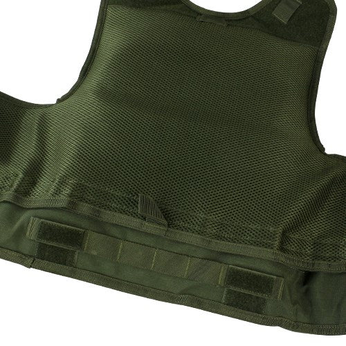 Chaleco Enforcer portaplacas verde de nylon con sistema de rápido desprendimiento, peso 1,7 kg