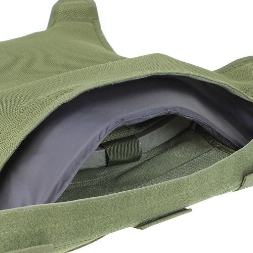 Chaleco Enforcer portaplacas verde de nylon con sistema de rápido desprendimiento, peso 1,7 kg