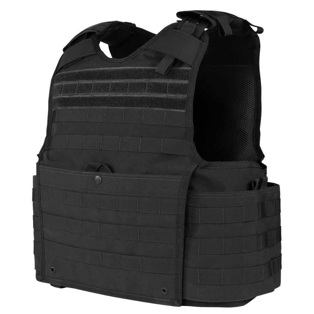 Chaleco Enforcer negro portaplacas de nylon con sistema de liberación rápida